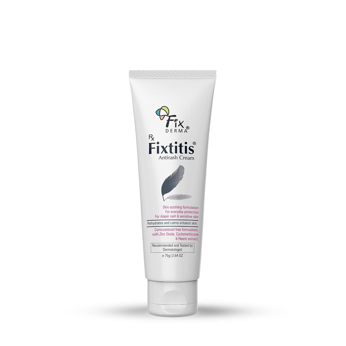 Fixderma 15% zinc oxide Fixtitis Anti Rash Cream | Diaper rash cream for baby | Softening the Rough Skin, Soothing and Healing | Rash Cream for Sensitive Skin - 75 gm