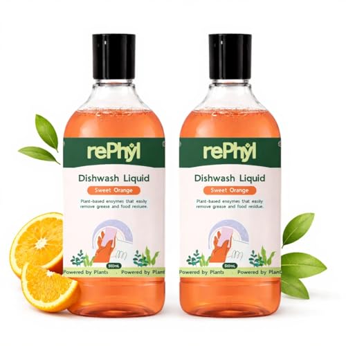 Dishwash Liquid 500ml | Plant-Powered | Fresh Sweet Orange Fragrance | Kitchen Care Concentrate For Tough Grease & Food Residue Remover | Gentle Non-Toxic Dishwash Liquid for Kitchen Use|B0GVTYPRSZ