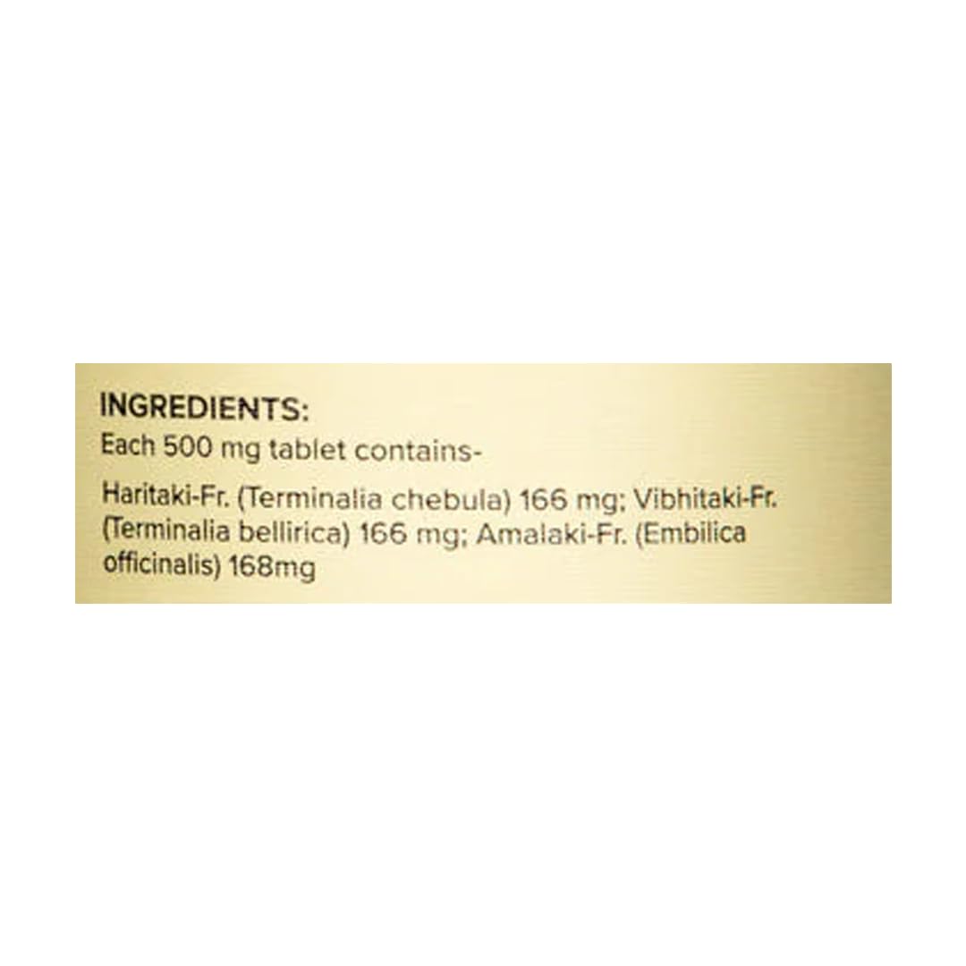 Jiva Triphala Tablet | 100% Ayurvedic Formulation Improves Digestion, Promotes Gut Health & Relives Constipation | Balances 3-Doshas | Excellent For Eye & Hair Issues - 120 Tablets
