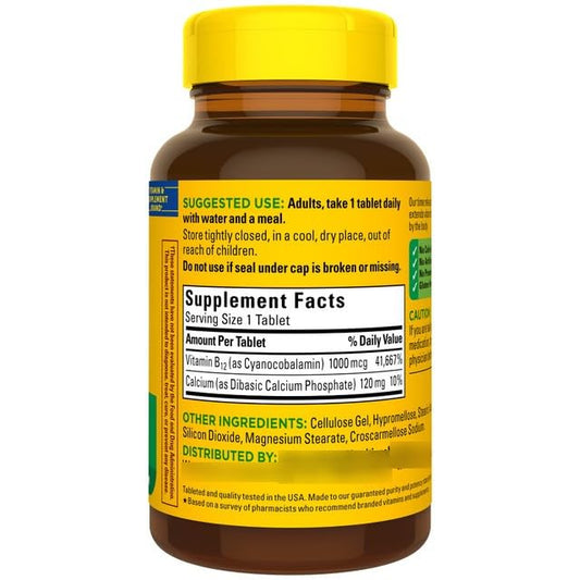 Vitamin B-12 1000 Mcg, Timed Release Tablets, 160 Count, Essential for Healthy Nervous System, Gluten Free