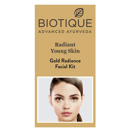 Biotique Gold Radiant Skin Youth Facial| 6-Step Facial Kit for Radiant Skin| Ayurvedic and Organically Pure| 100% Botanical Extracts| Suitable for All Skin Types | 65gm