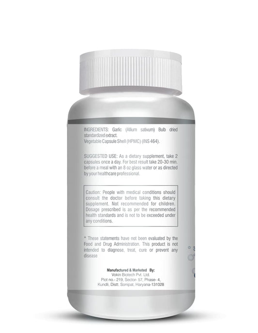 Vokin Biotech Garlic Extract 1:13 Allium Sativum - 500mg, Support Blood Pressure and Heart Health (90 Capsules)