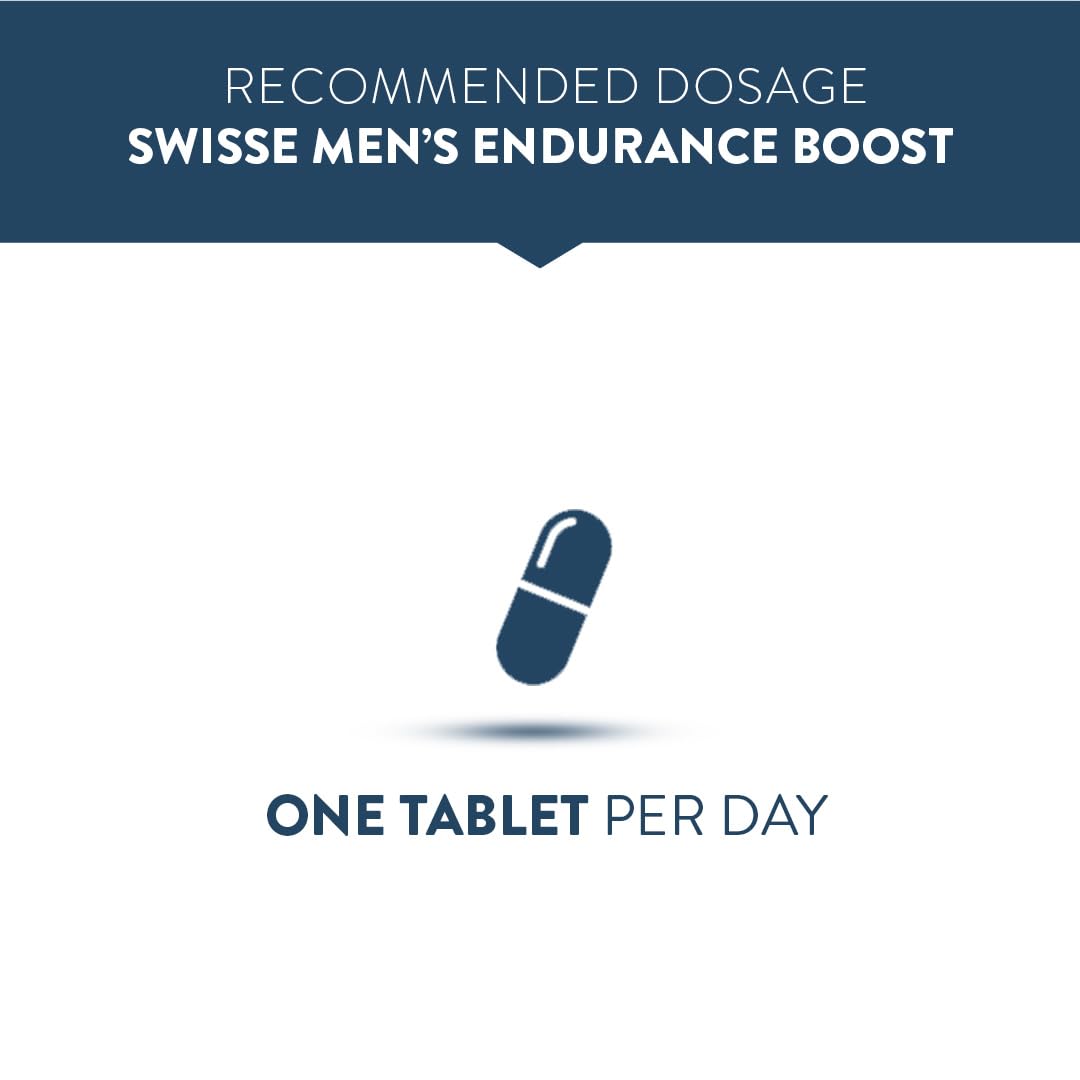 Swisse Men’s Endurance Boost with 150mg Ashwagandha, 80mg Tribulus Terrestris (Gokshura) & Taurine for Performance Boost - Manufactured in Australia - Boosts Strength & Performance (30 Tablets)