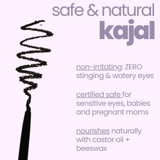 TuCo® Kids Matte Kajal | With Castor Oil & Almond | Safe Kajal For Babies | Smudge-Proof, Water-Proof, Preservative-Free & 100% Lead-Free | Long Lasting, Natural | Black, 15gm