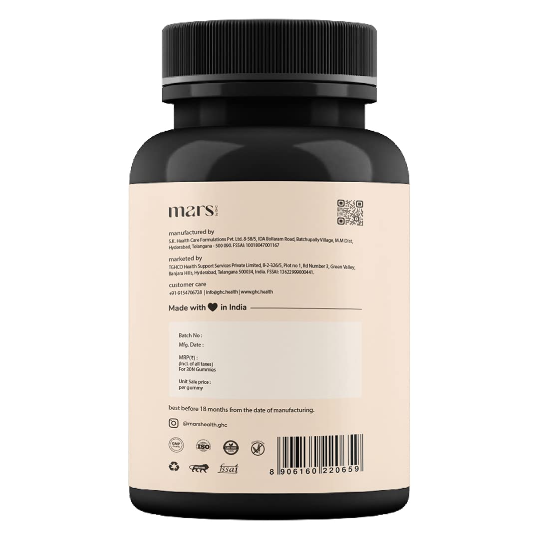 Mars by GHC Vitamin C Skin Gummies - 30 Gummies | for Glowing Skin | 30 Days Pack l With Hyaluronic Acid, Vitamin E & Biotin…