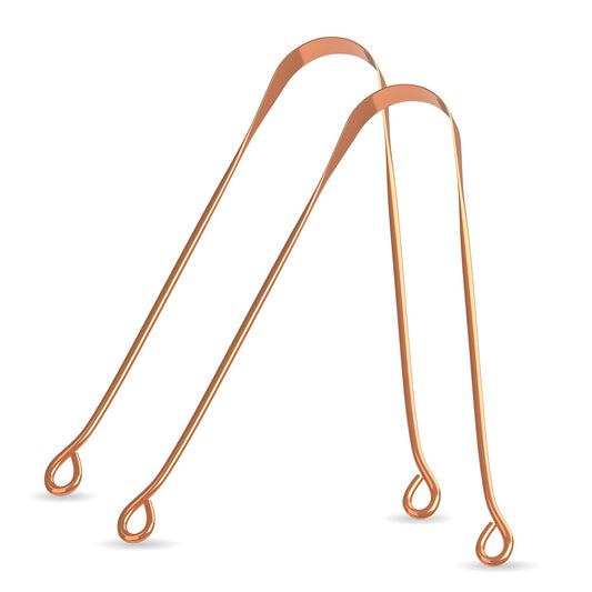 Zandu Copper Tongue Cleaner (Pack of 2) :An Anti-Microbial Tongue Cleaner for Managing Oral Health | Reduces Bad Breath & Supports Digestive Health | Comfortable & Flexible Handle | Easy & Safe to Use