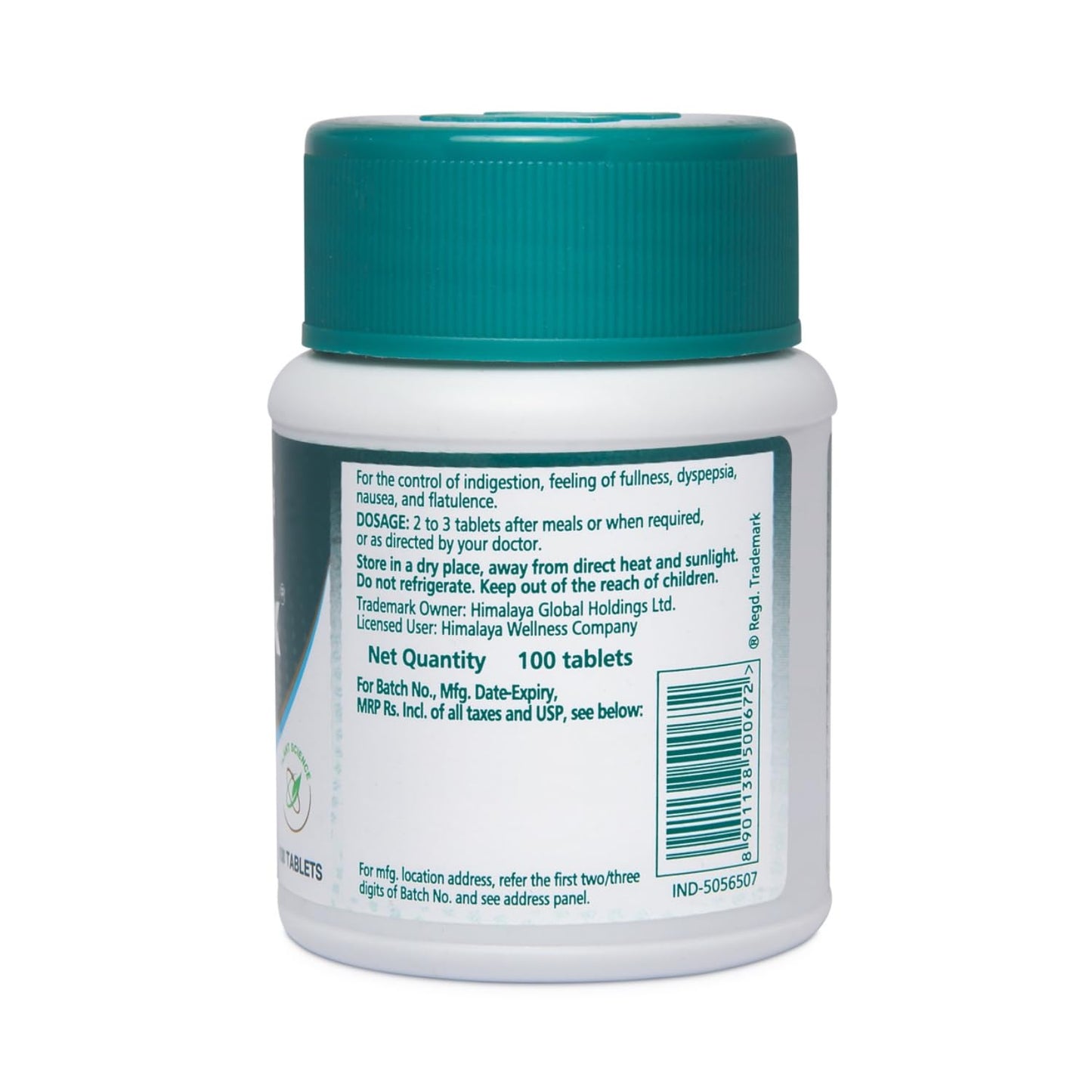 Gasex Himalaya ,100 Tablets Improves Digestion Relieves Trapped Gasses Provides Relief From Bloating