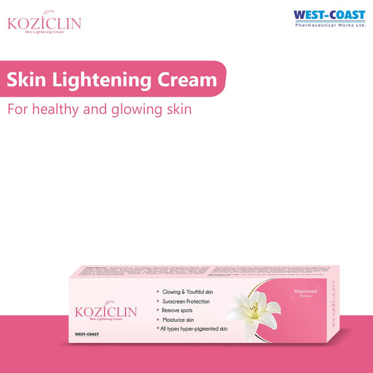 Koziclin Kojic Acid, Arbutin, Vitamin C, Glutathione & Niacinamide Skin Whitening & Lightening Cream| Brightening Face Cream for Glowing Skin, Removes Dark Spots, Tan & Pigmentation | Lightweight For Men & Women - 15 Gm