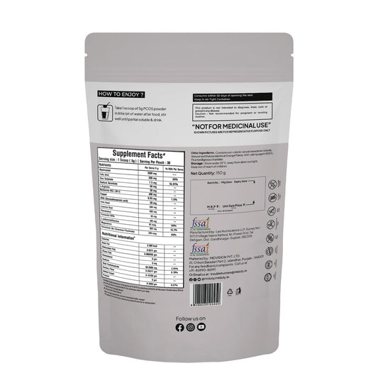 Miduty by Palak Notes PCOS Powder Myo Inositol and D Chiro Inositol PCOD, PCOS Women Support, Menstrual Cycle and Irregular Periods - 150g