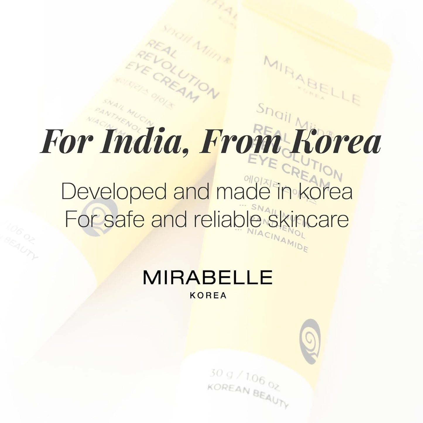 Mirabelle Korea Snail Miin Real Revolution Eye Cream 30g | Reduces Dark Circles, Wrinkles & Fine Lines | Korean Skincare | For Women & Men