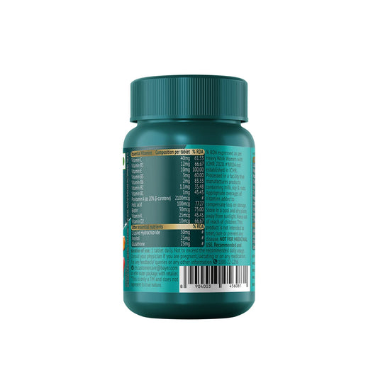 Supradyn Immuno +, Multivitamin, Natural immunity booster with Vit C, Vit D, Zinc, Unique blend of Tulsi, Turmeric, Shatavari & Ashoka (30 Tabs)