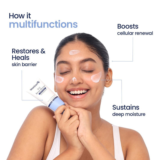 WishCare 3:1:1 Barrier Bounce Moisturizer Cream for Face | Barrier Repair Moisturizer With Ceramides, EGF & Mung Mucin | Repairs Skin Barrier, Calms & Soothes | For Dry Skin, Oily & Combination Skin | For Men and Women | 50ml