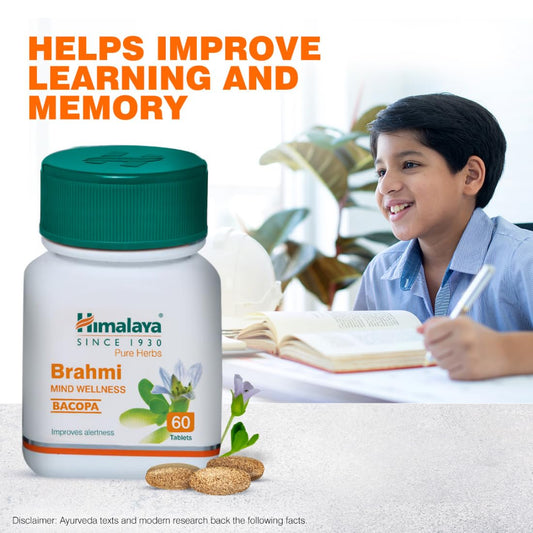 Himalaya Wellness Brahmi, 60 Tablets | Pure Herbs for Mind Wellness | Helps Improves Alertness