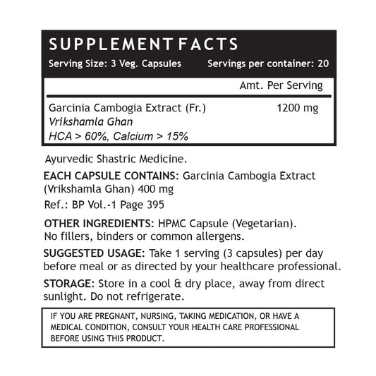 INLIFE Garcinia Cambogia Capsules | Fruit Extract with > 60% HCA | Ayurveidc Herbal Supplement for Men Women - 1200mg - 60 Vegetarian Capsules