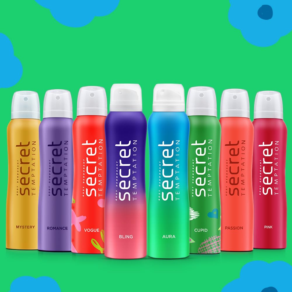 Secret Temptation Aura Deodorant for Women 150ml | Citrus Aquatic Fragrance | White Peach & Mandarin | Long-Lasting Freshness | Ideal Daytime Women’s Deo