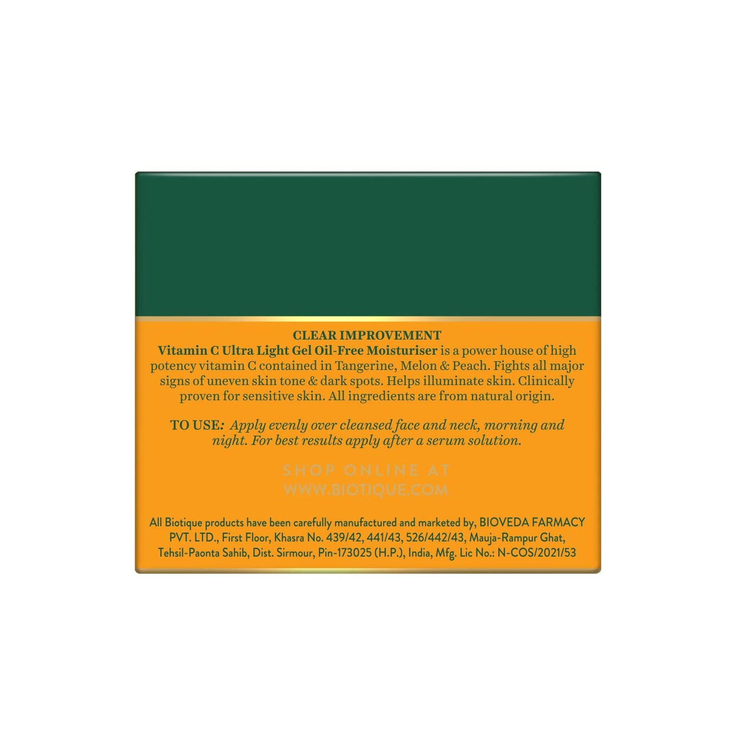 Biotique Advanced Organics Clear Improvement Vitamin C Ultra Light Gel Oil-Free Moisturiser 175Gm