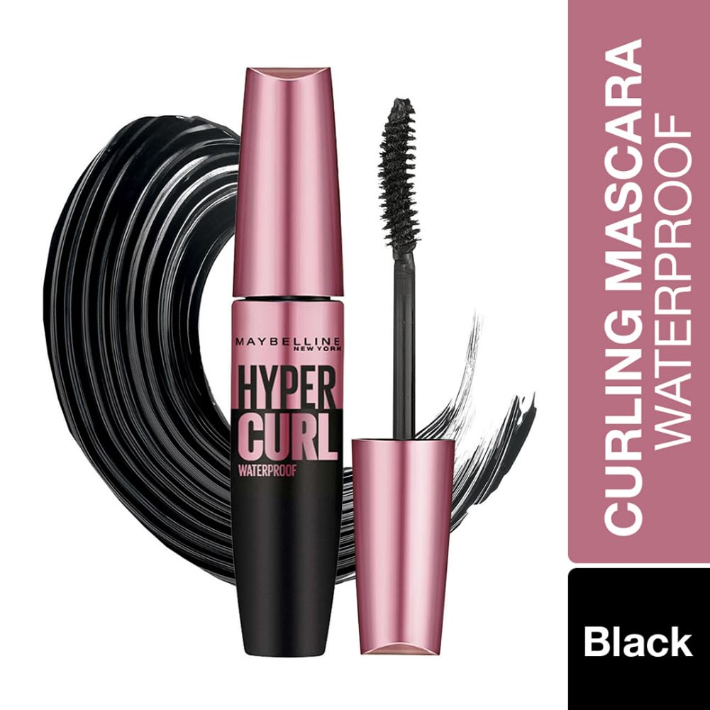 Maybelline New York Mascara, Highly Pigmented Colour, Long-lasting, Waterproof, Hypercurl , Black, 9.2ml