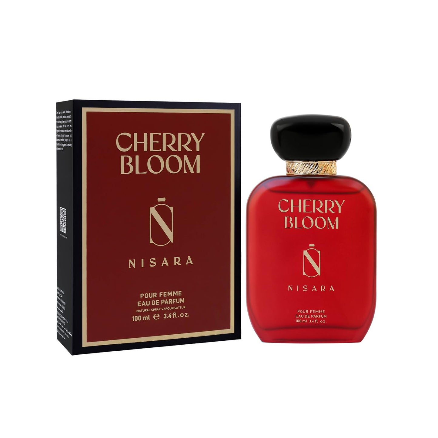 Nisara Cherry Bloom Gourmet Perfume For Woman 100 ml | Long Lasting Eau De Parfum | Fruity - Floral Fragrance With | Cherry, Plum, Tuberose, Vanilla, Musk, Amber, Sandalwood | EDP Scent spray for Women | Premium Perfume For Her