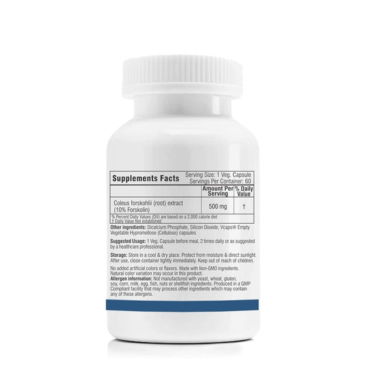 Trexgenics FORSKOLIN 10% 500mg Premium Forskohlii extract Weight Management, Fat Metabolism, Heart health Support (60 Vcaps) (1)