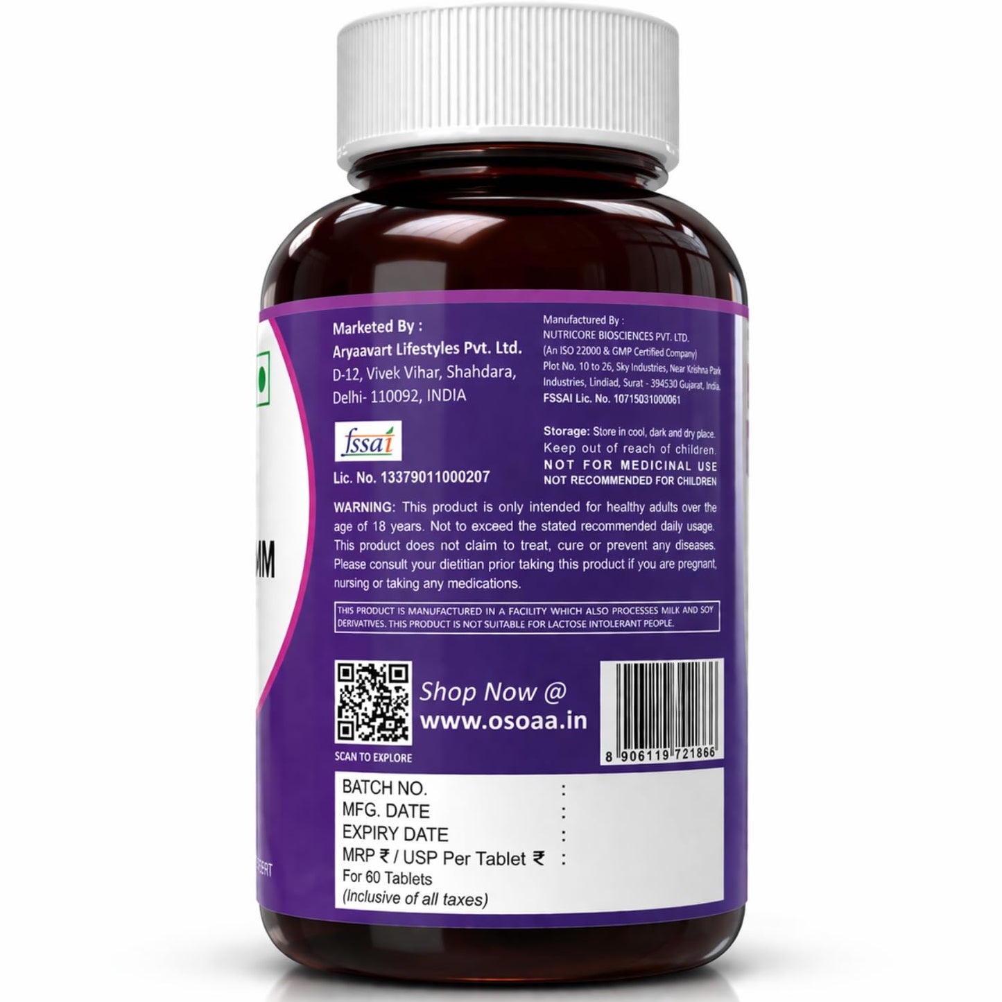 Chelated Magnesium Glycinate 2000mg Tablets – 60 Tablets | High Absorption Magnesium Supplement for Muscle Recovery, Bone Health, Energy & Sleep Support | Non-GMO, Vegan & Easy to Absorb