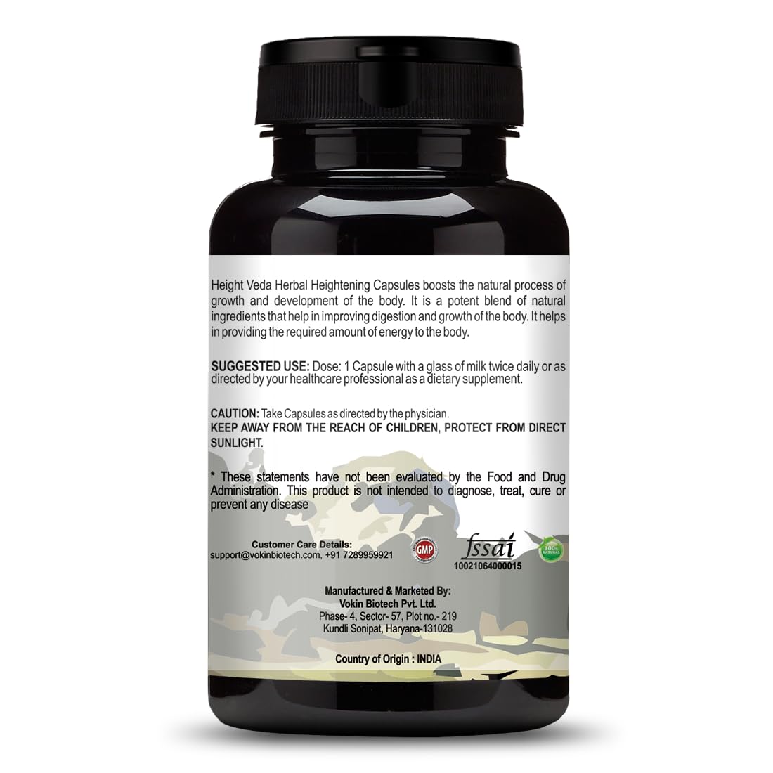 Vokin Biotech Original Height Veda Supreme Formula 30 Capsules (Pack of 1)