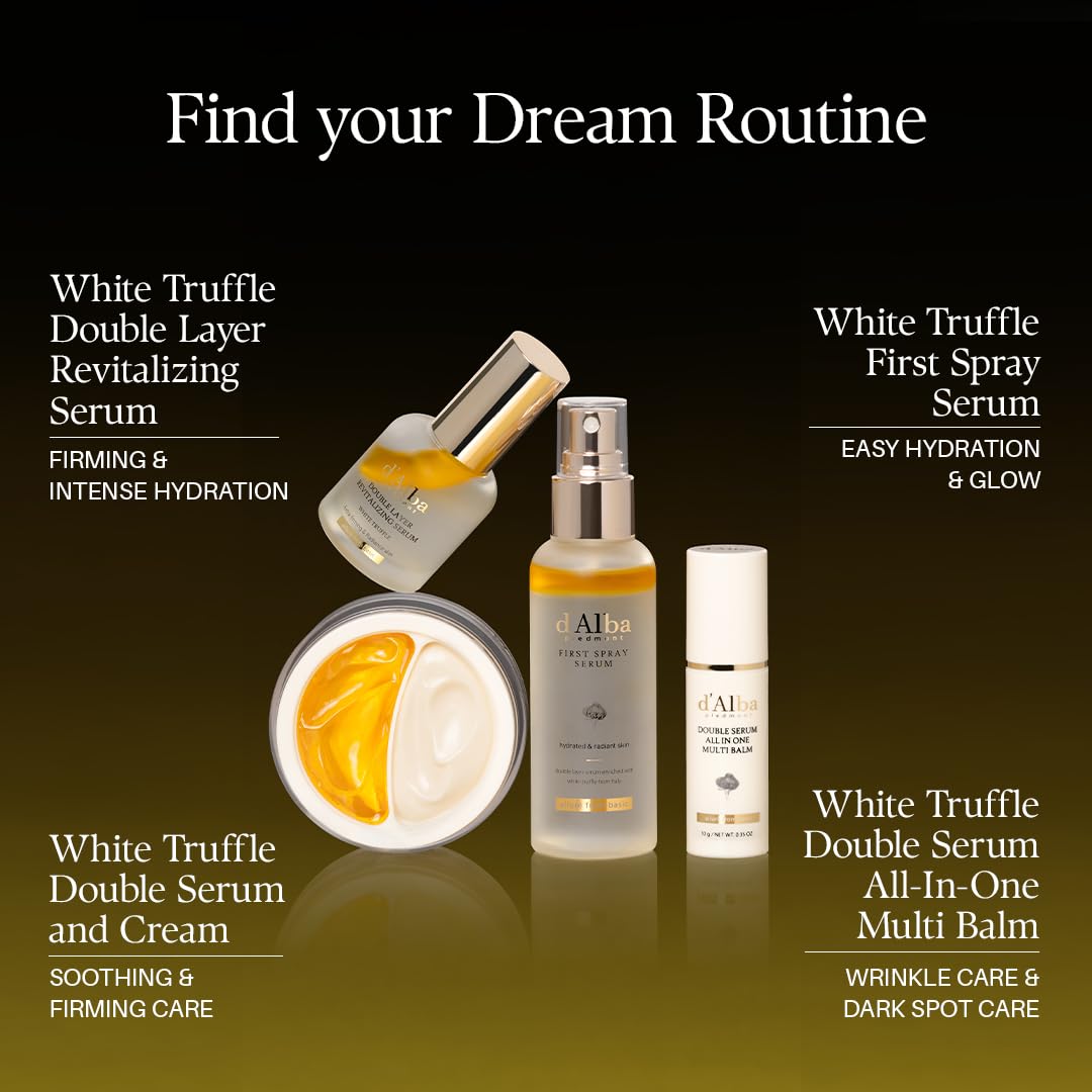 d'alba Piedmont Italian White Truffle Double Serum All-in-one Multi Balm, Vegan Skincare with Vitamin C and Vegan Collagen, 3-in-1 Wrinkle Improvement, Eye Treatment, Dark Spot Corrector, Korean Skin Care, 10g