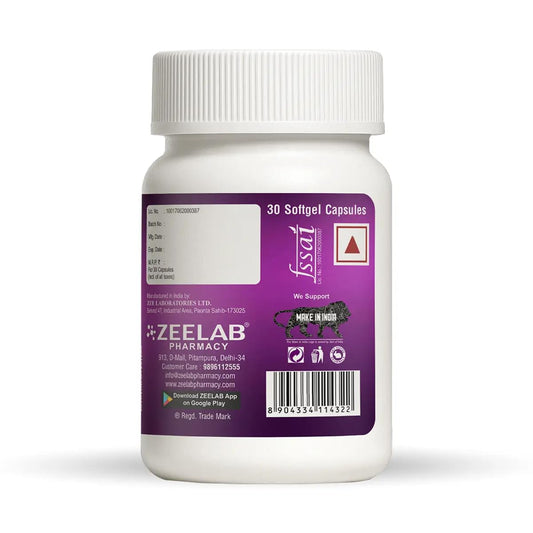 Zeelab Densihair Softgel Capsule for Women | Hair Nutrition Supplement with Biotin, Vitamins, Minerals, Amino Acids, Soya Isoflavones & Grape Seed Extract | Supports Hair Strength, Thickness & Scalp Health