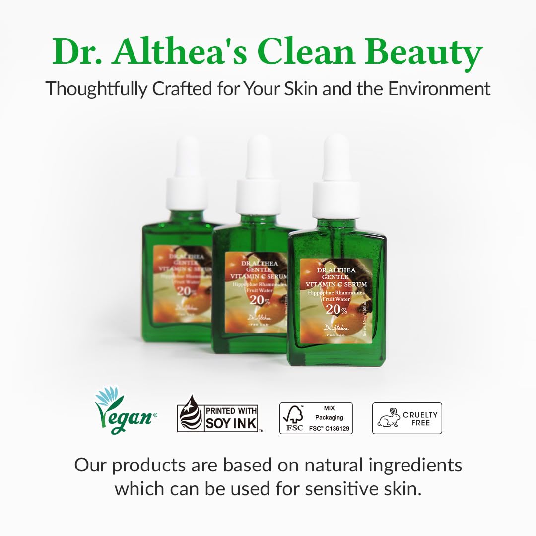 Dr.Althea Gentle Vitamin C Serum | Daily Vitamin C Serum for All Skin Types | Helps Remove Dark Spots & Uneven Skin Tone | Korean Vegan Skincare | 30ml
