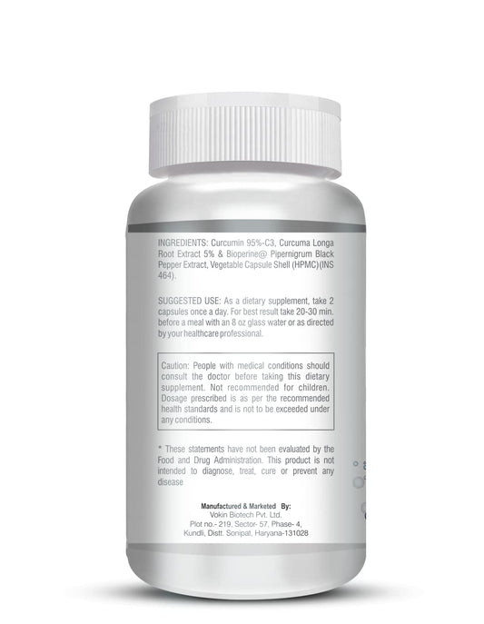 Vokin Biotech Curcumin C3+ Bioperine 1310mg Supports Mental Health (90 Capsules)