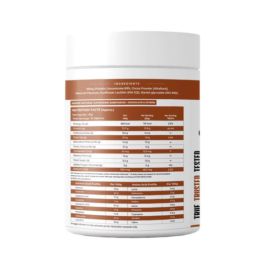 NATURALTEIN Natural Whey Protein Concentrate Chocolate – 300 g | 21.8 g Protein per 30 g Serving | Naturally Flavoured | No Artificial Sweeteners | Soy-Free, Gluten-Free & Easy to Digest