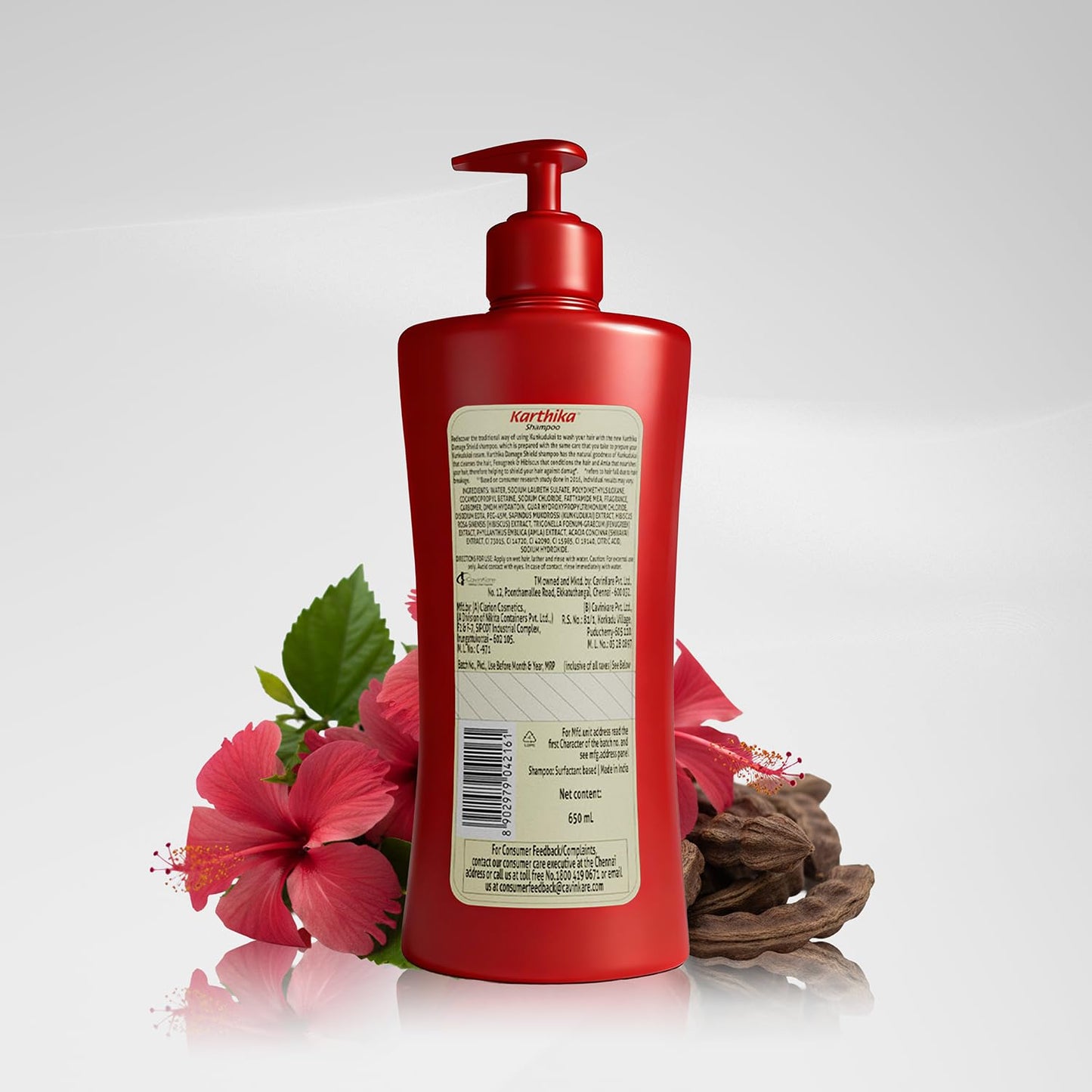 Karthika Hairfall Shield Shampoo with Shikakai & Hibiscus | Herbal Anti-Hairfall Shampoo for Strong & Healthy Hair | Natural Care for Men & Women | 650ml