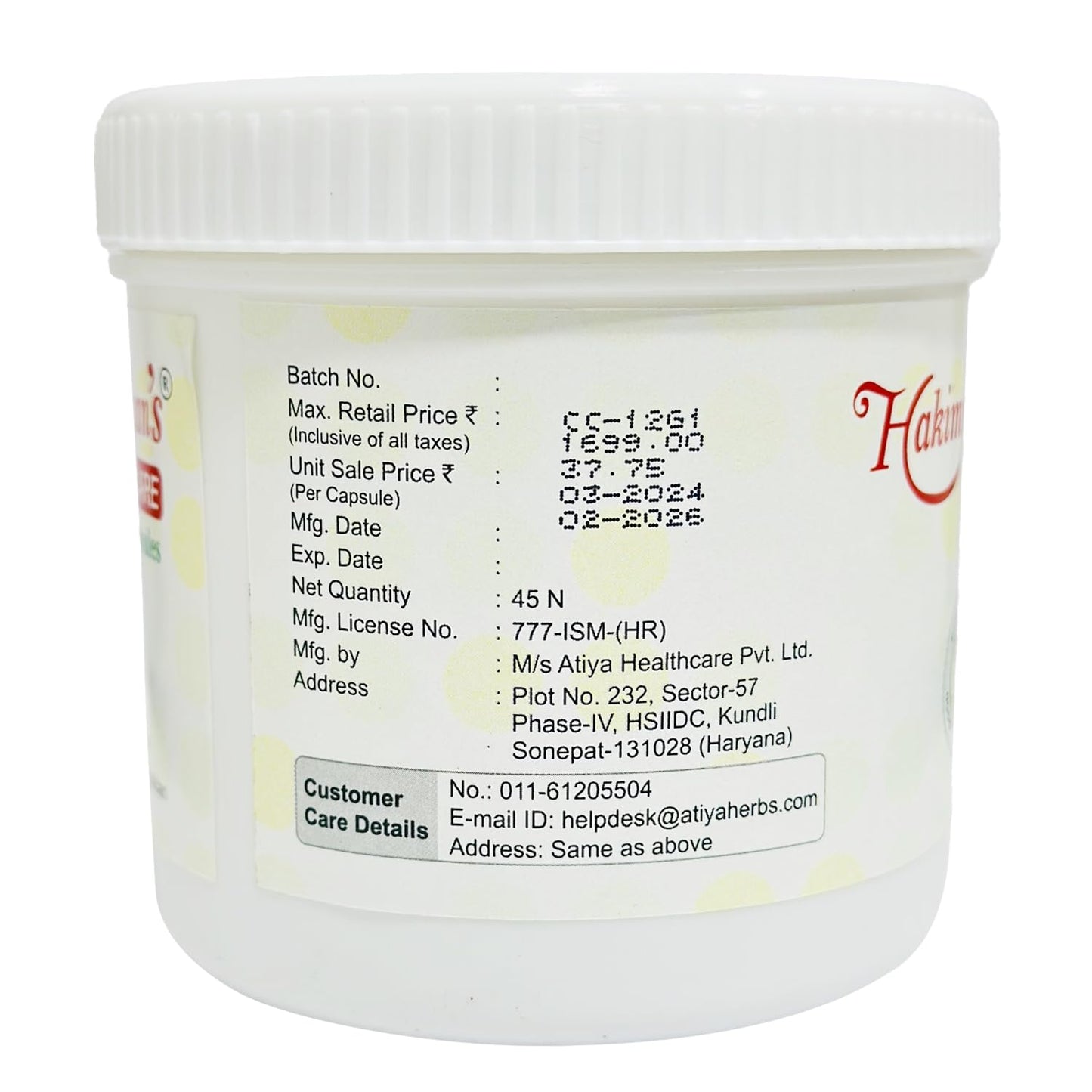 Hakim Suleman's C Care Capsule – Herbal Immunity & Wellness Support, Energy & Vitality Booster