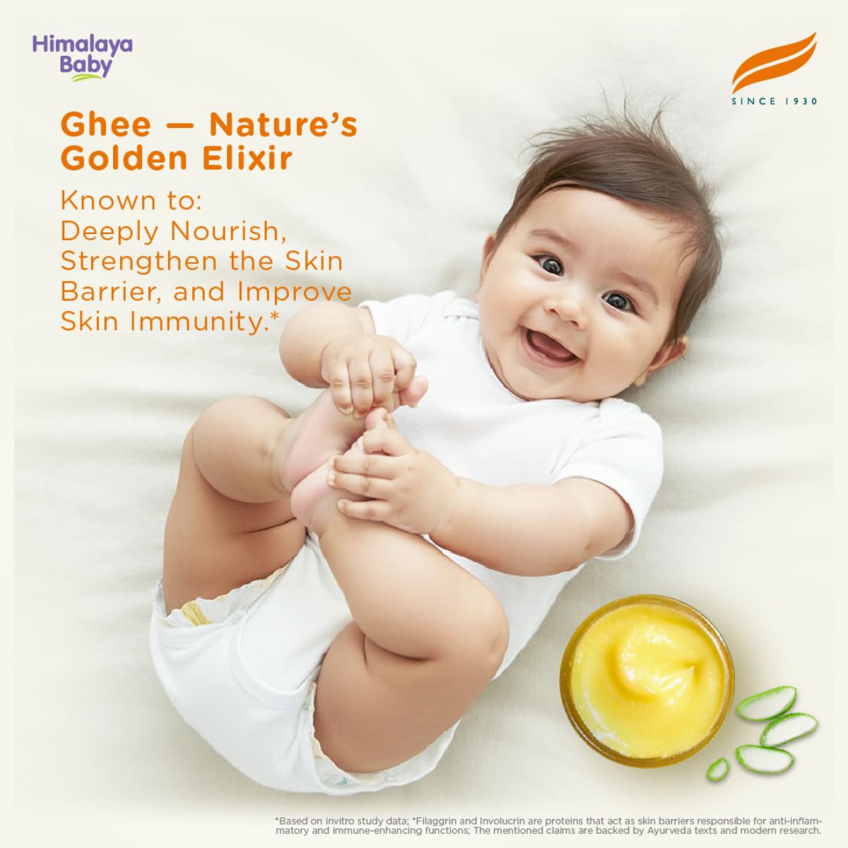 Himalaya Baby Lotion with Pure Cow Ghee 400ml | ph 5.5 | Aloe vera | Safe for newborns | For baby's sensitive skin safe from day 1| No Parabens | No Phthalates | No Mineral Oil | No Synthetic color | Pediatrician evaluated