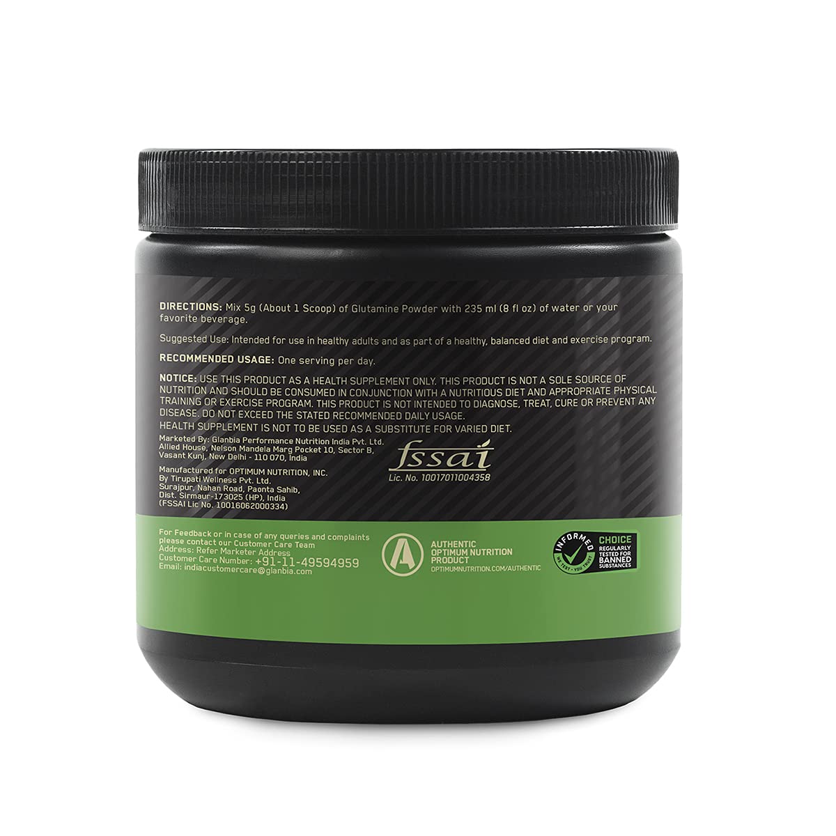 Optimum Nutrition (ON) L-Glutamine Powder- 250 Gram, 50 Serves, 5g Glutamine per serve for Amino Acid Support & Muscle Recovery, Unflavoured.