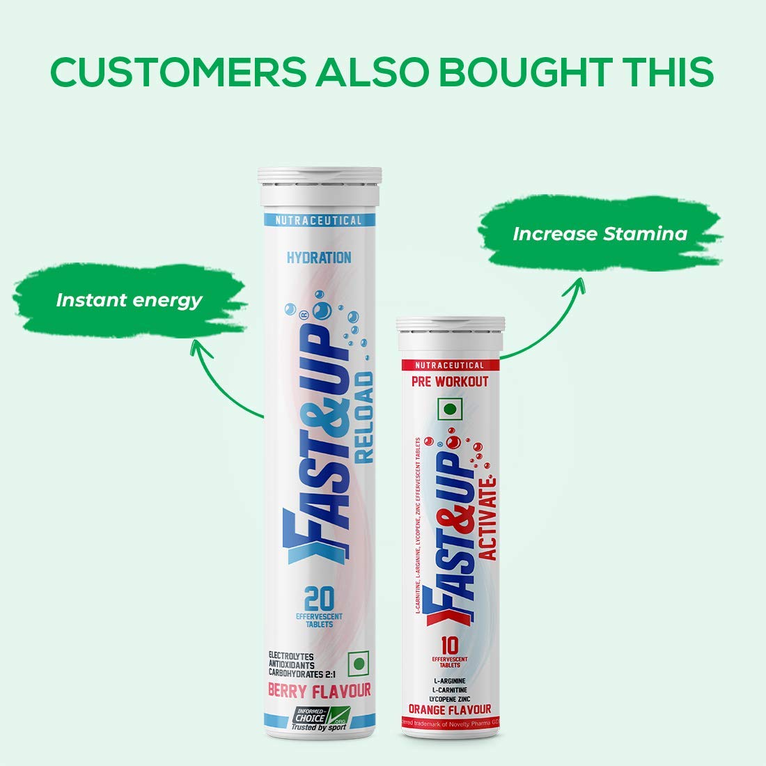 Fast&Up Recover - Essential Amino Acids (20 Effervescent Tablets - Raspberry Flavour) - Post Workout Supplement for Muscle Recovery