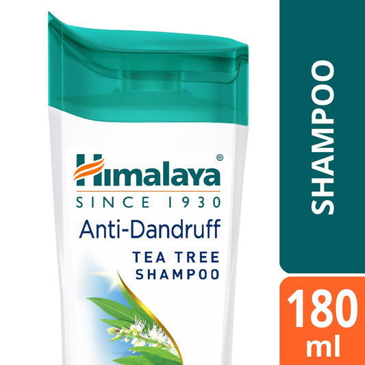 Himalaya Anti-Dandruff Tea Tree Shampoo, Removes up to 100% Dandruff, Soothes Scalp & Nourishes Hair, with Tea Tree oil and Aloe Vera, for men and women, 180ml
