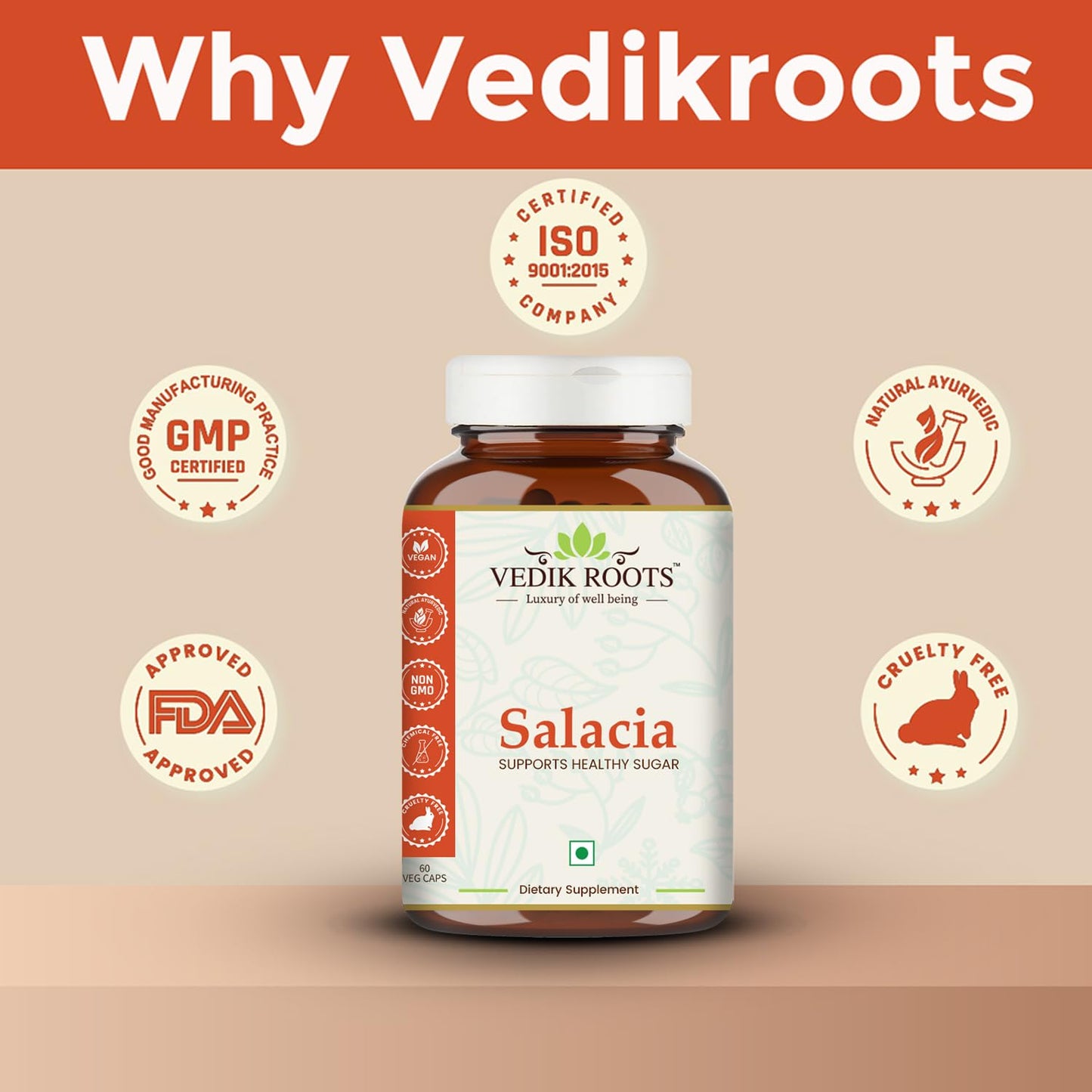 Salacia Oblonga Capsules – 60 Capsules | Supports Healthy Blood Pressure & Cholesterol Levels | 100% Natural Salacia Extracts | Plant-Based Ingredients