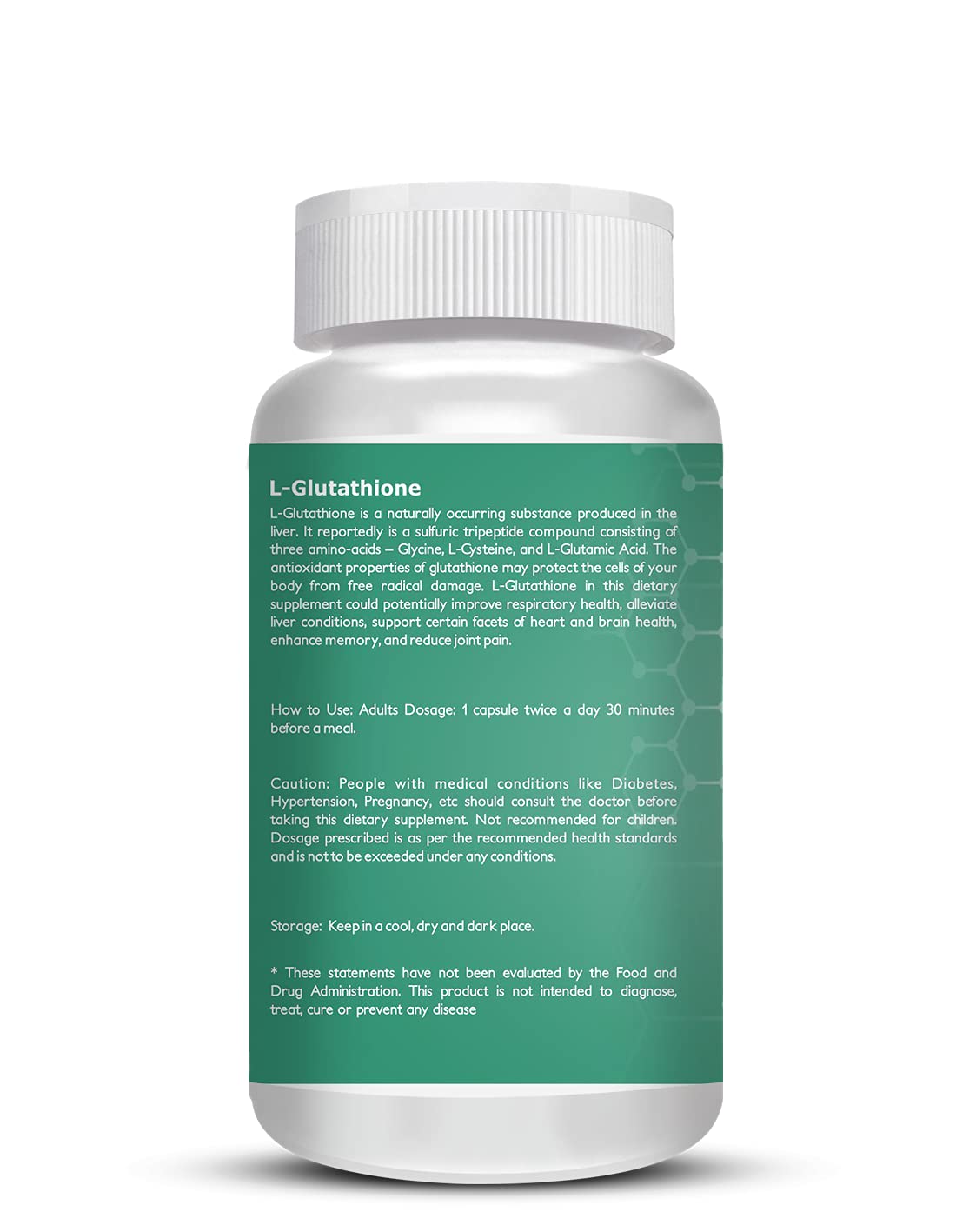 Vokin Biotech L-Glutathione - 250mg (90 Veg Capsules) For Immune & Heart Health Support
