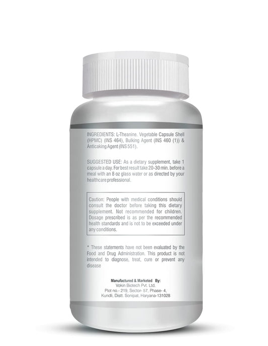 Vokin Biotech L-Theanine-Support Relaxation - 90 Vegetarian Capsules (Pack of 1)