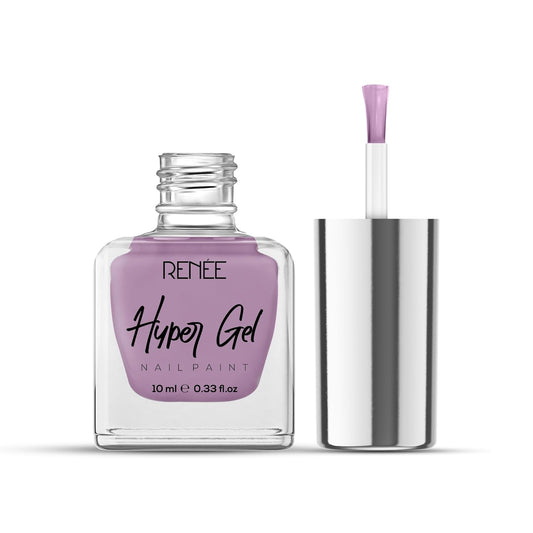 RENEE Hyper Gel Nail Paint - Lavender Mist| Quick Drying| Long Lasting| Chip resisting Formula with High Shine & Full Coverage| One Stroke Application| Acetone & Paraben Free| 10 Ml Each