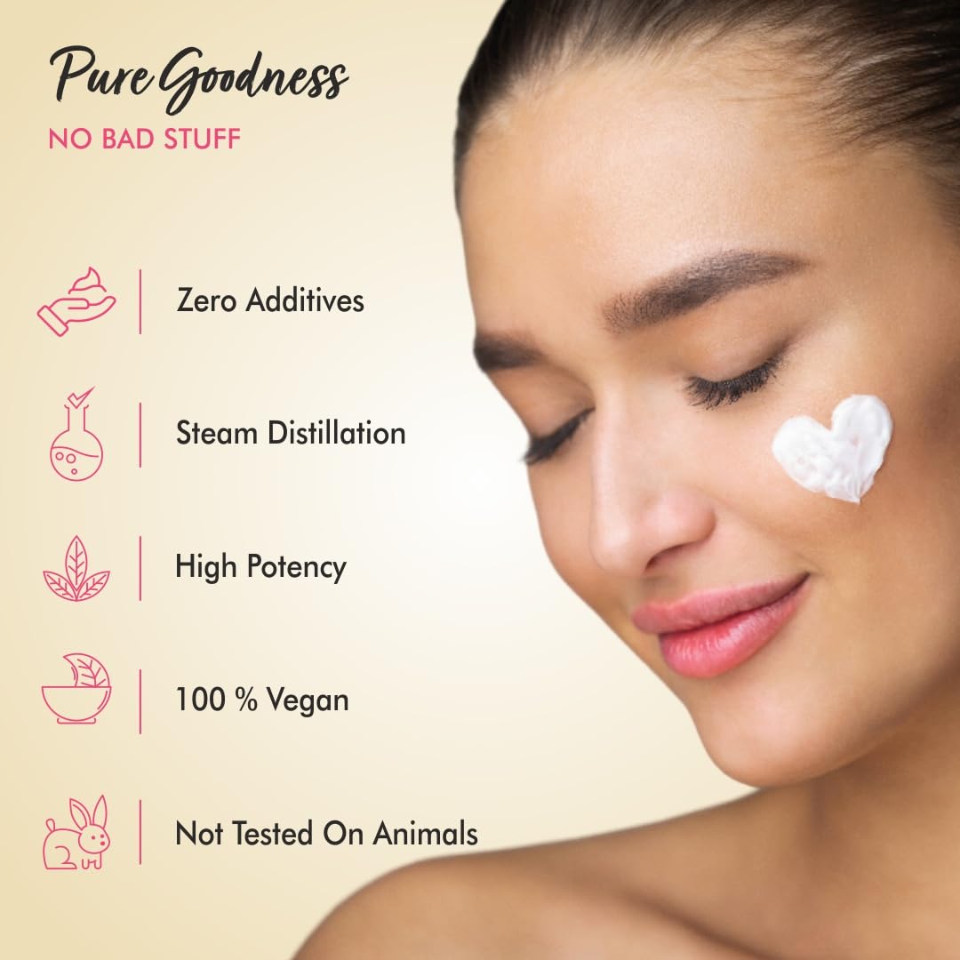 THE LOVE CO. Rose Water 100ml - Steam Distilled for Skin,100% Pure and Natural Face, and Hair - Authentic Kannauj Gulab Jal - Soothing Skin Toner Spray - Paraben, Alcohol, and Chemical-Free