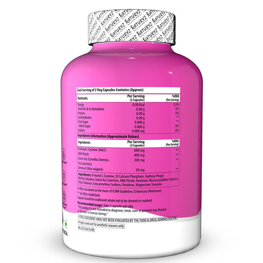 NATURYZ After Cheers Liver & Alcohol Detox Supplement with Milk Thistle, N-Acetyl Cysteine (NAC), Green Tea & Beetroot | Advanced Liver Health, Hangover Recovery | Helps detox After Drinking | 60 Vegetarian Capsules