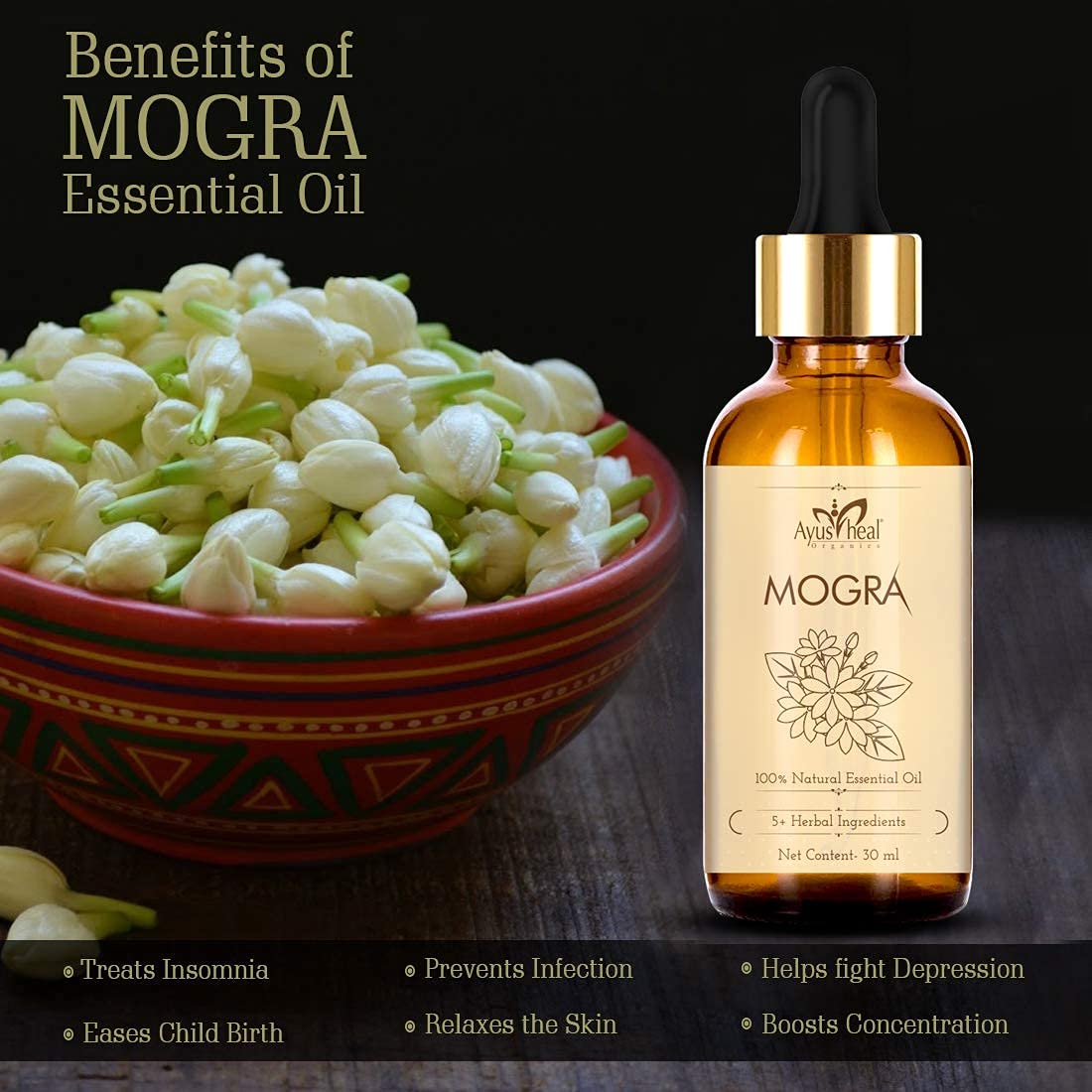Mogra Essential Oil 100% Pure & Natural 30 ML (Mogra)