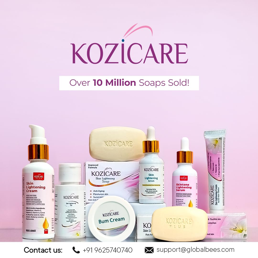 Kozicare Cream Papaya Body Lotion For All Skin Types | Shea Butter Body Lotion, Niacinamide & Kojic Acid Body Lotion | Reduce Dryness & Flakiness | Soft, Supple & Moisturize Skin - 200 Ml