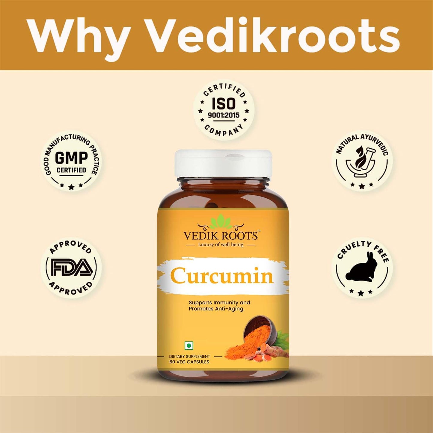 Curcumin Capsules for Joint Support Supplement with Piperine & 95% Curcuminoids | Anti-Inflammatory | Turmeric, Ginger & Black Pepper | 60 Veg Capsules (60)