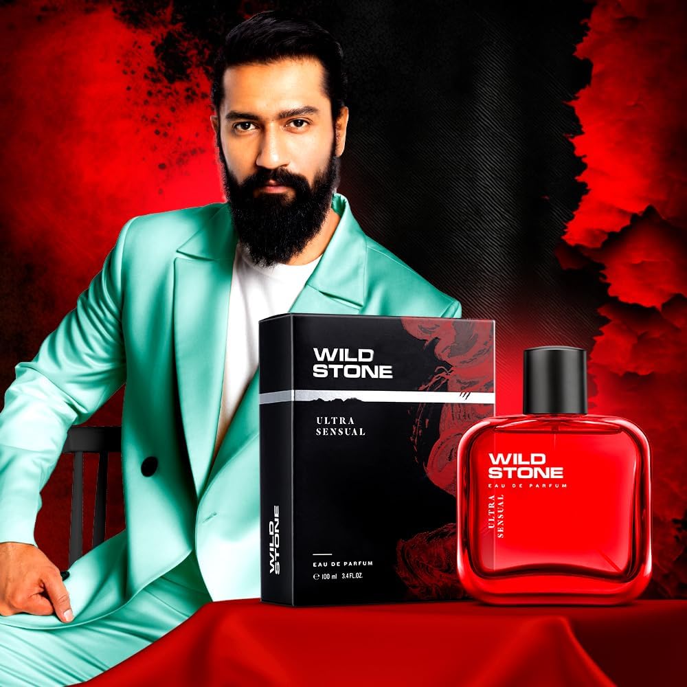 Wild Stone Ultra Sensual Perfume Spray for Men, 100ml, A Sensory Treat for Casual Encounters, Aromatic Blend of Masculine Fragrances