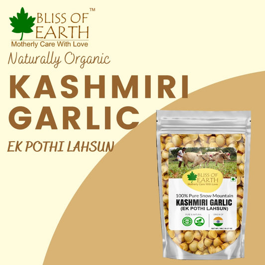 Bliss of Earth Naturally Organic Kashmiri Garlic 1kg Single Clove, Kashmiri Ek Pothi Lahsun