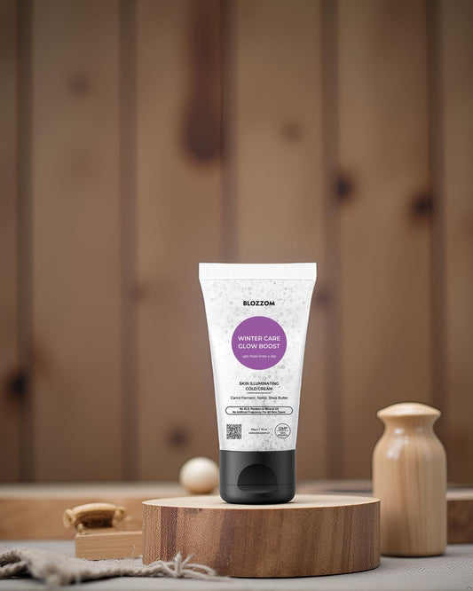 Blozzom Moisturizing Cold Cream for Glow Boost 50g – With Shea Butter & Neroli, Brightens Skin, Removes Blemishes, Non-Greasy, Quick Absorbing Suitable for All Skin Types