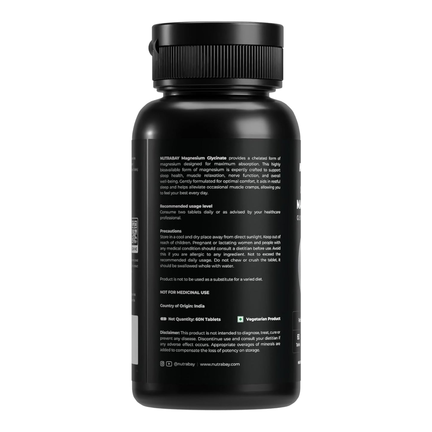 NUTRABAY Magnesium Glycinate 2000mg Per Serving | High Absorbing Chelated Form For Deep Sleep, Muscle Soreness & Brain Function | For Men & Women | 60 Tablets