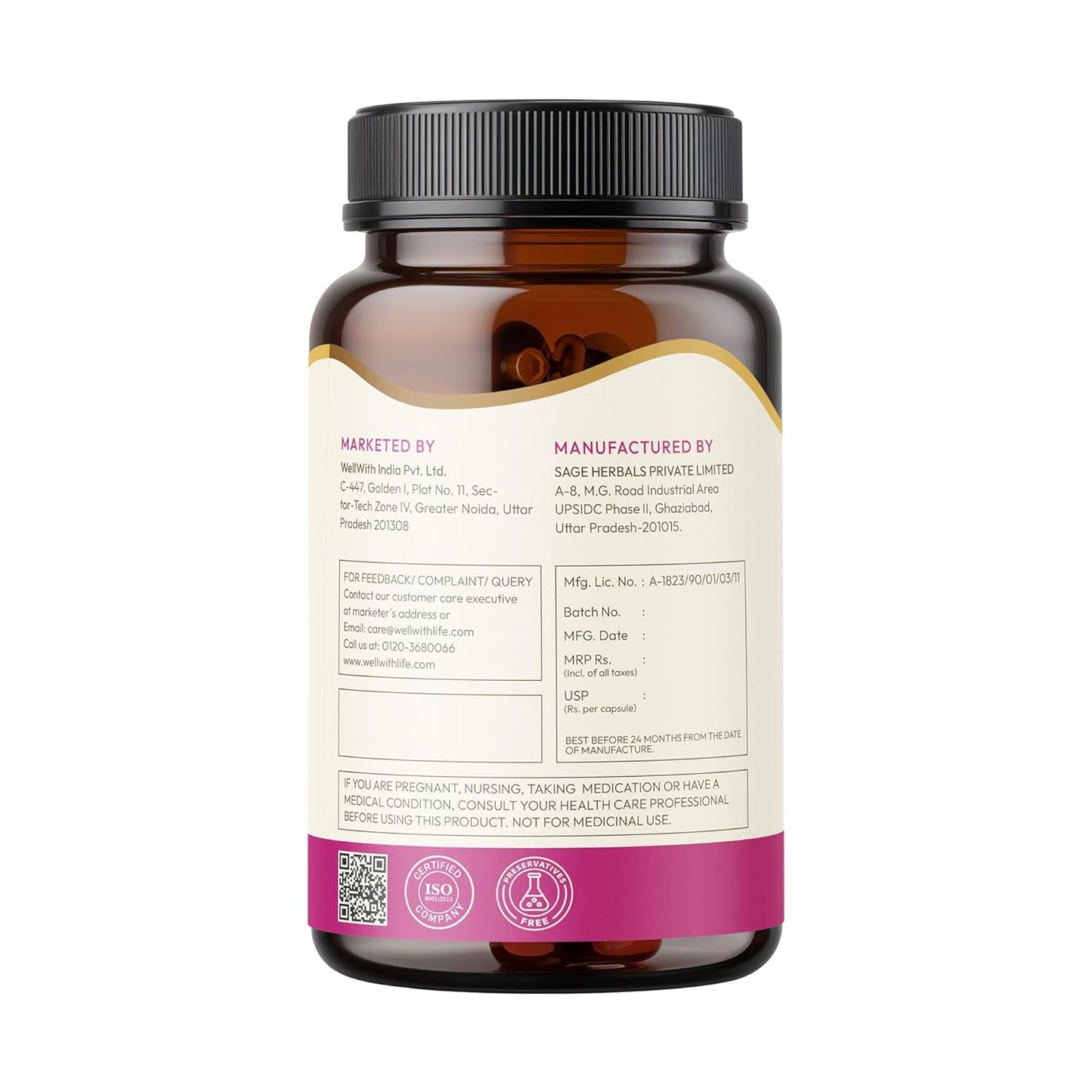 Wellwith (Ayuzera) Natural Milk Thistle 500mg – 60 Veg Capsules (Pack of 1) | Supports Liver Health, Detox & Metabolism | Pure Herbal Supplement